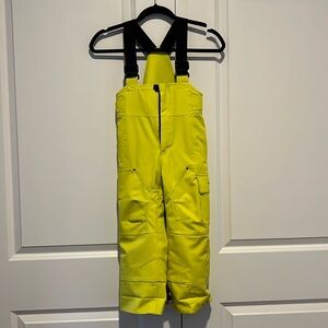 Obermeyer Ski Pants Boys Size 4 yellow Snow Winter Wear Nylon Insulated Cargo